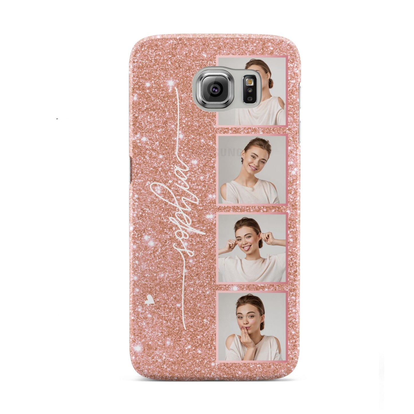 Custom Glitter Photo Strip Samsung Galaxy S6 Case