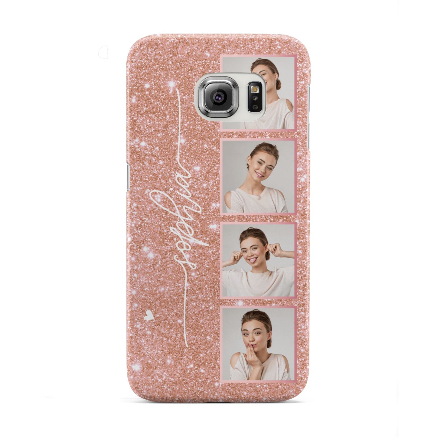 Custom Glitter Photo Strip Samsung Galaxy S6 Edge Case