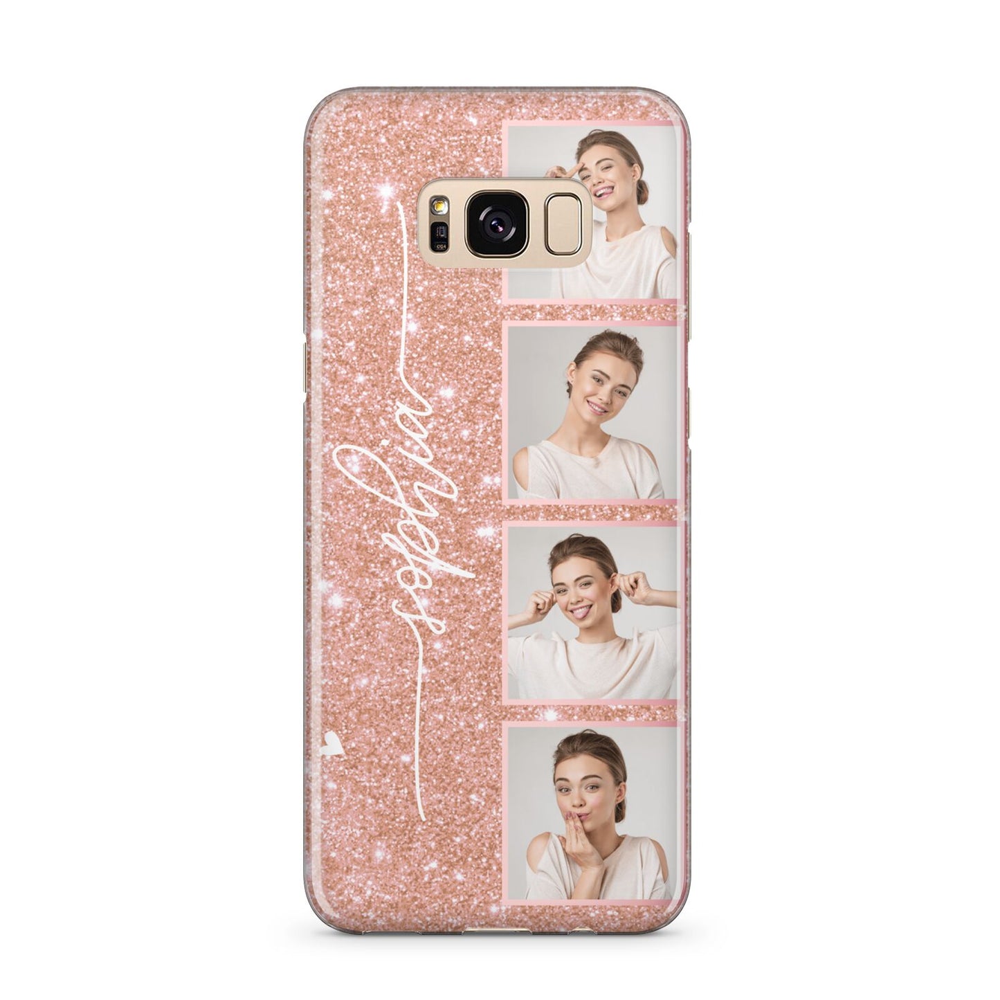 Custom Glitter Photo Strip Samsung Galaxy S8 Plus Case