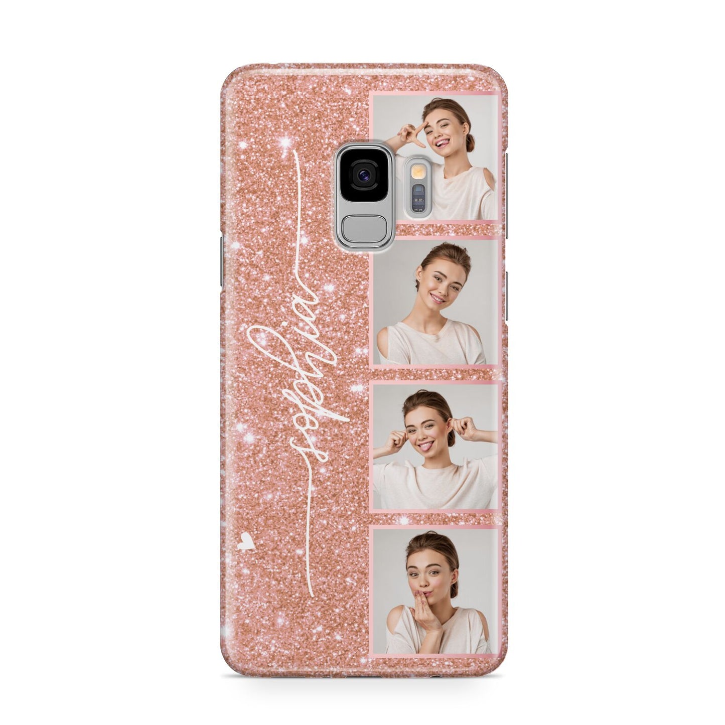 Custom Glitter Photo Strip Samsung Galaxy S9 Case