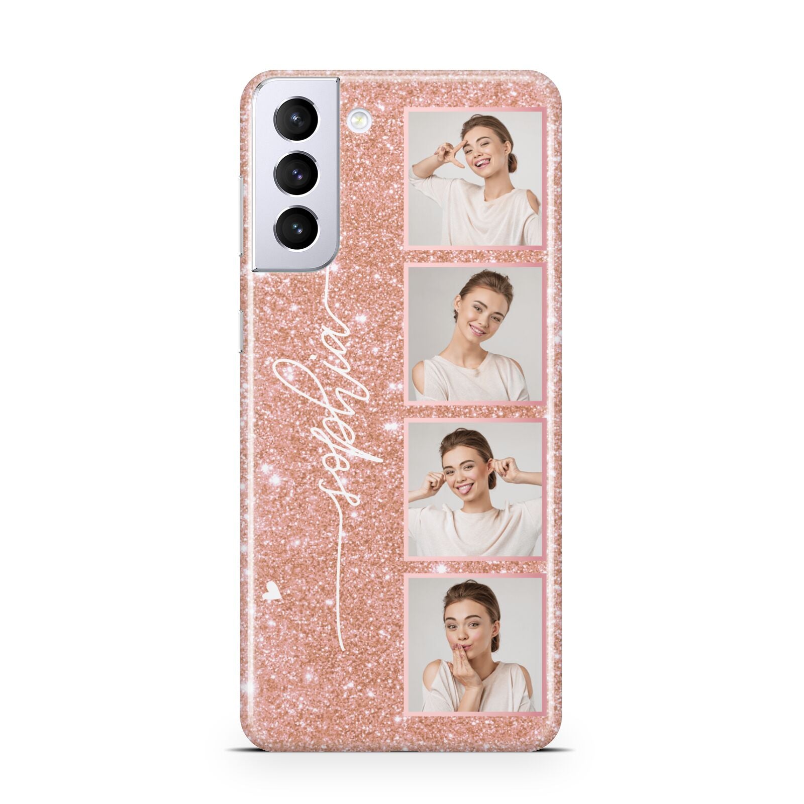 Custom Glitter Photo Strip Samsung S21 Plus Case