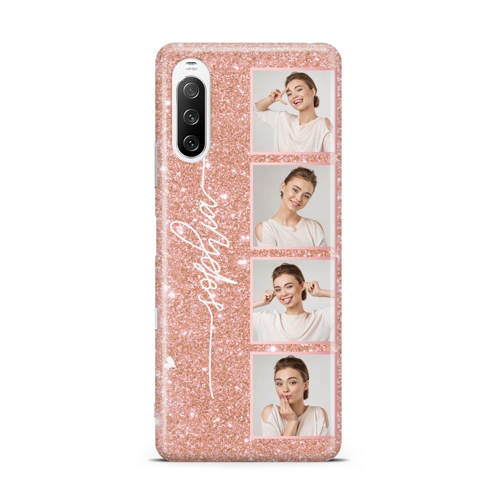 Custom Glitter Photo Strip Sony Xperia 10 III Case