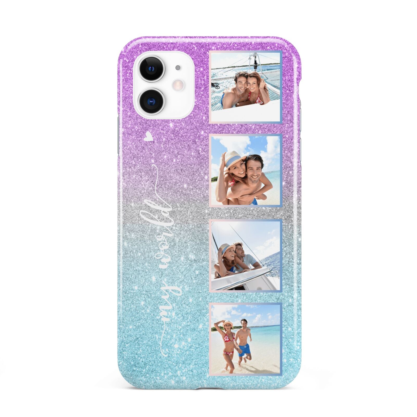 Custom Glitter Photo iPhone 11 3D Tough Case