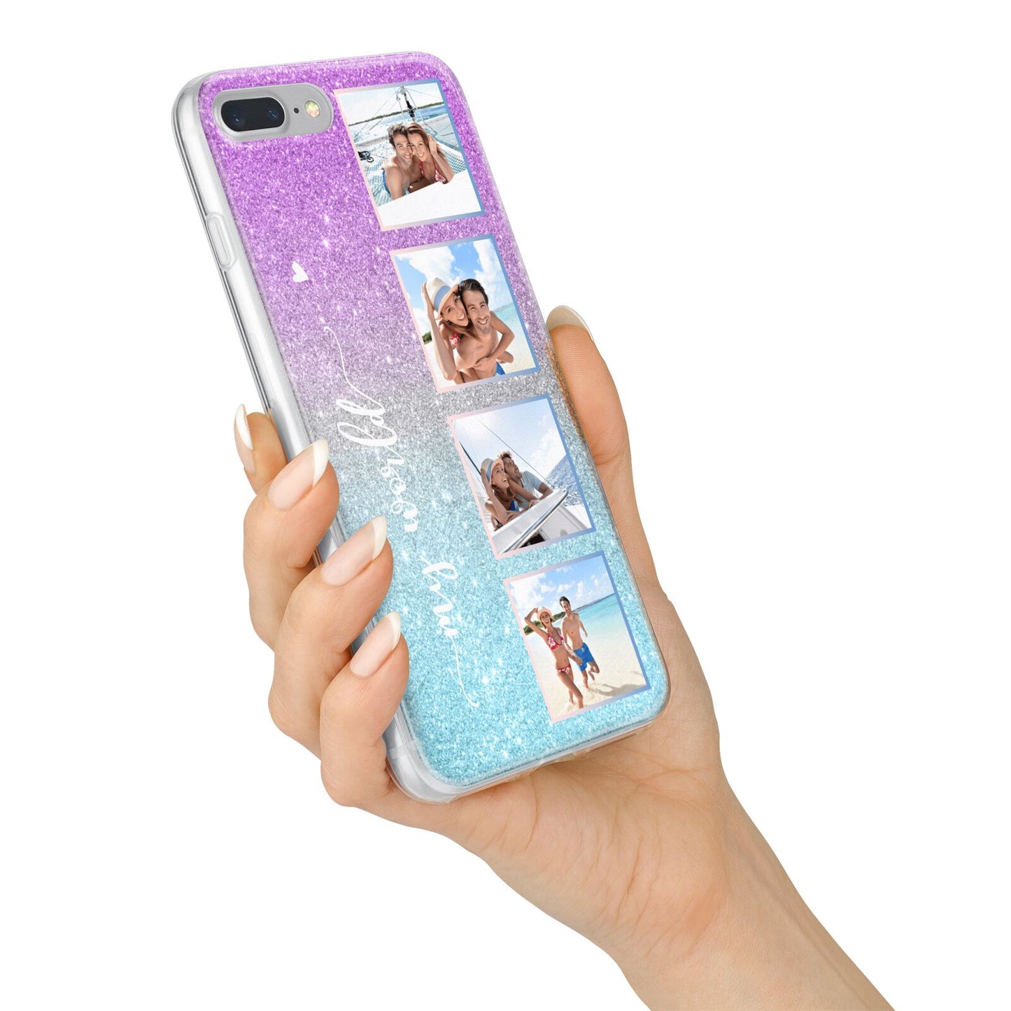 Custom Glitter Photo iPhone 7 Plus Bumper Case on Silver iPhone Alternative Image