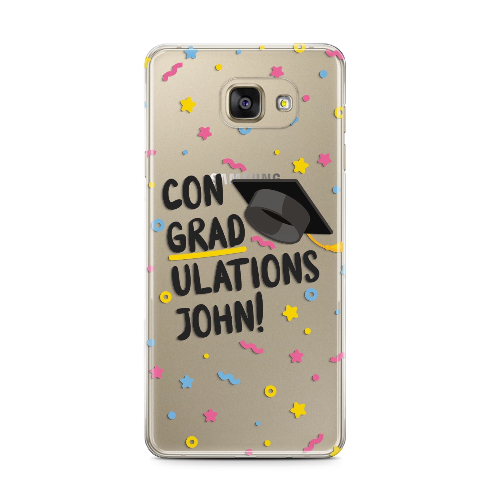 Custom Graduation Samsung Galaxy A7 2016 Case on gold phone