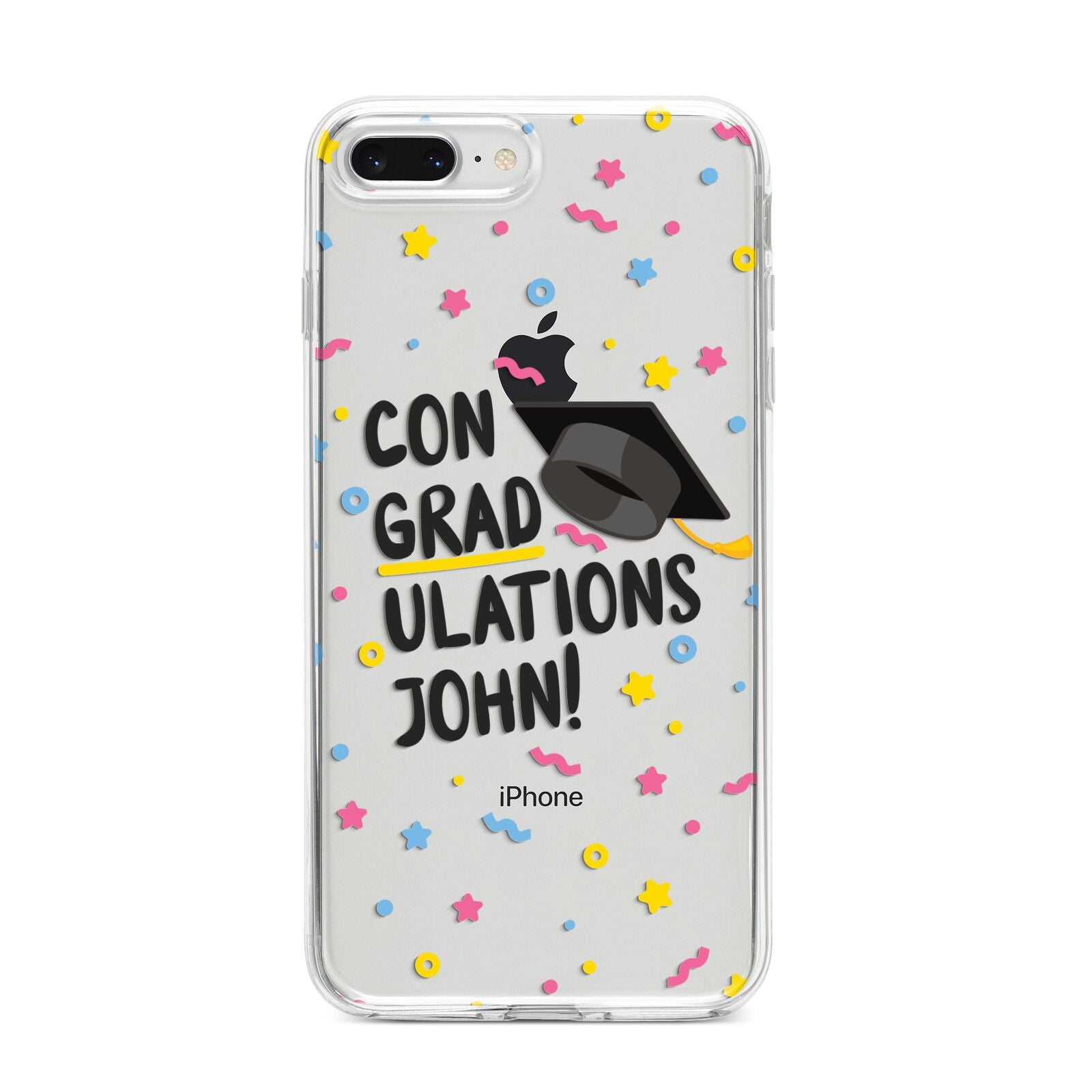 Custom Graduation iPhone 8 Plus Bumper Case on Silver iPhone