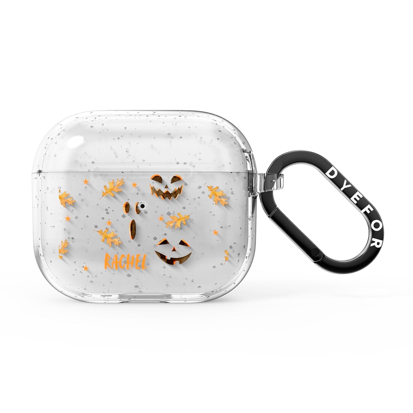 Custom Halloween Pumpkin Face AirPods Glitter Case 3rd Gen