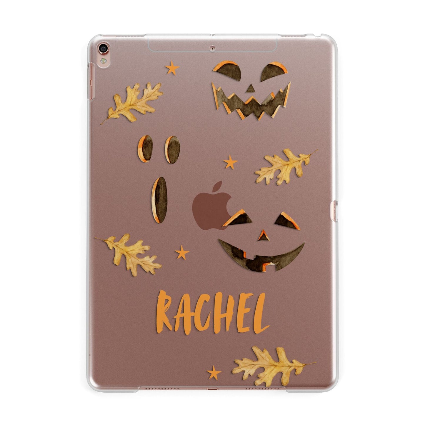 Custom Halloween Pumpkin Face Apple iPad Rose Gold Case