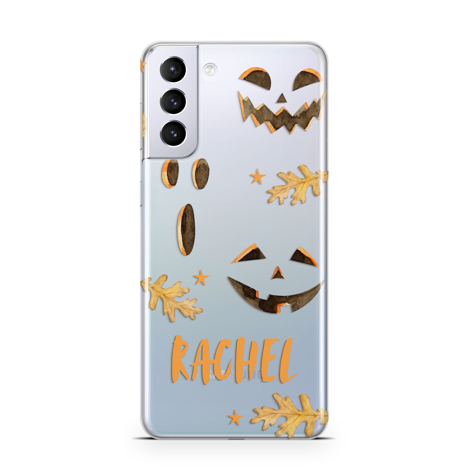 Custom Halloween Pumpkin Face Samsung S21 Plus Case