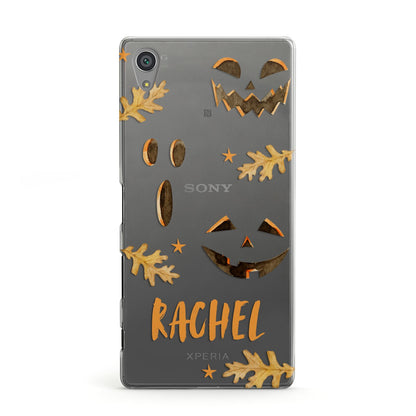 Custom Halloween Pumpkin Face Sony Xperia Case