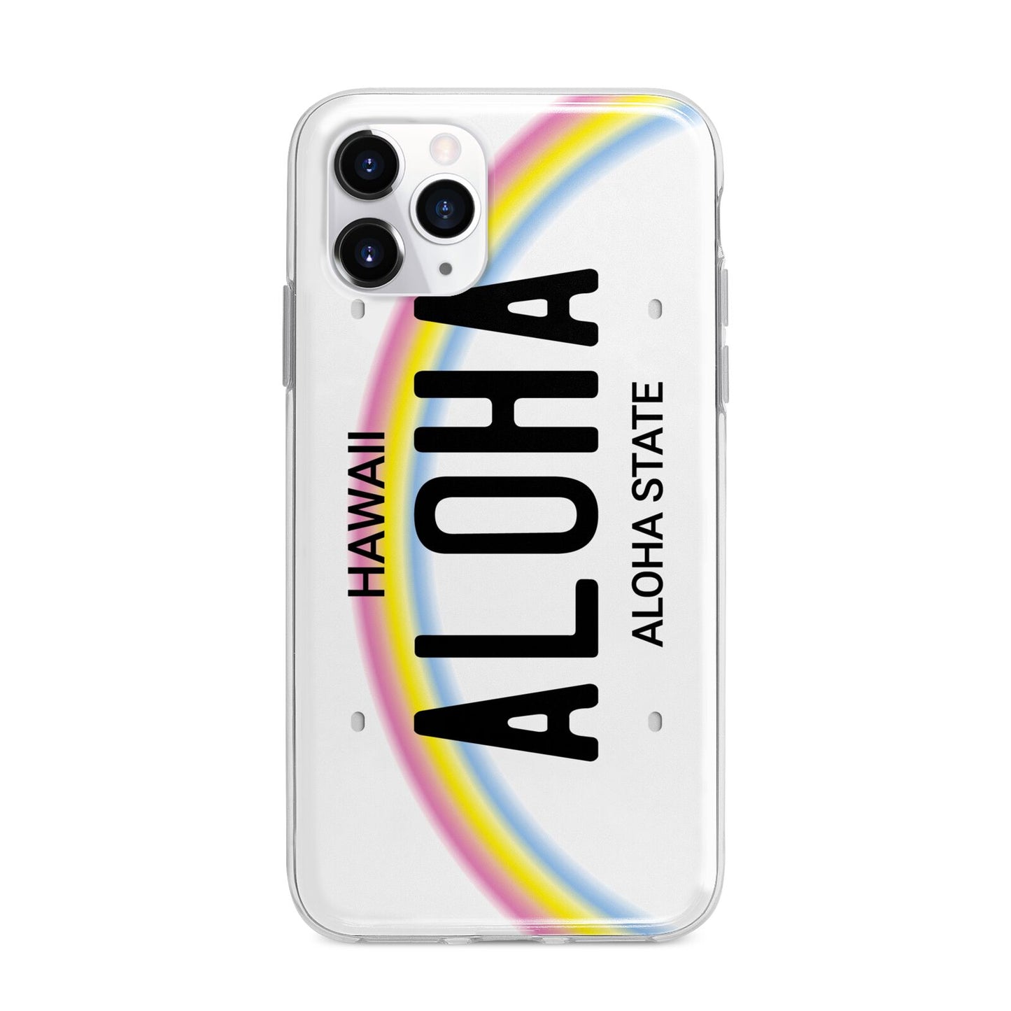 Custom Hawaii License Plate Apple iPhone 11 Pro in Silver with Bumper Case