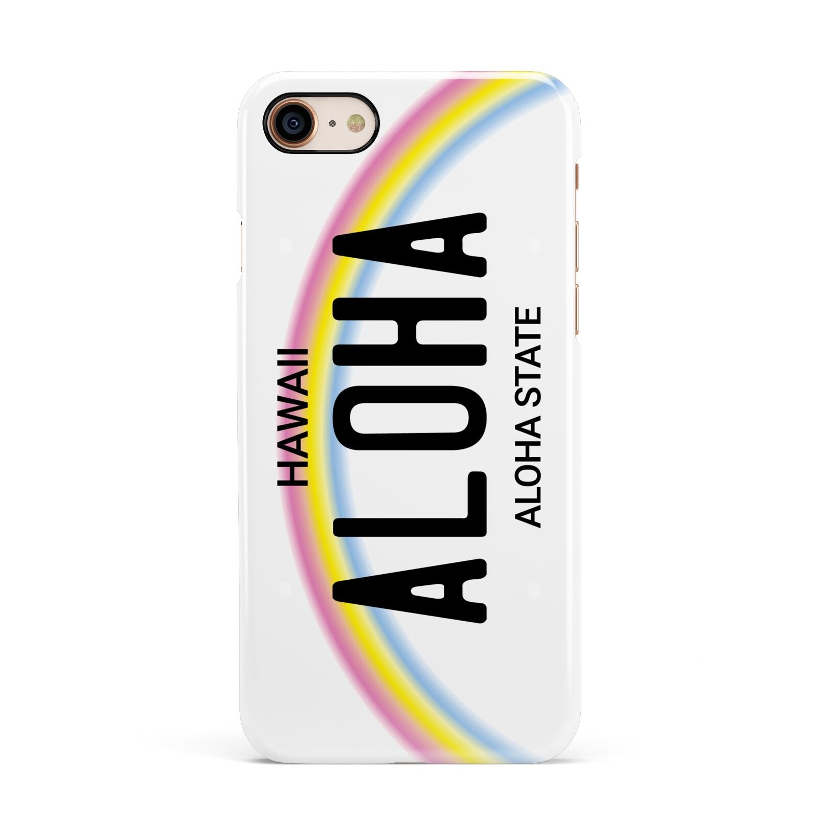 Custom Hawaii License Plate Apple iPhone 7 8 3D Snap Case