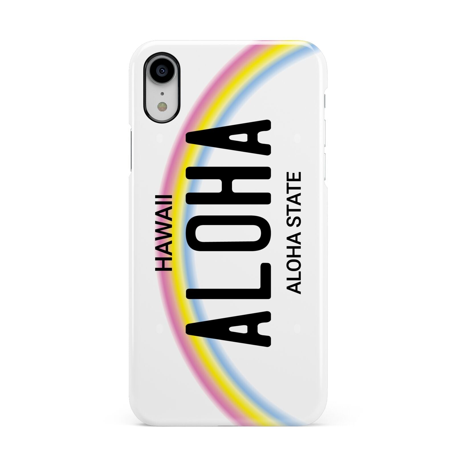 Custom Hawaii License Plate Apple iPhone XR White 3D Snap Case