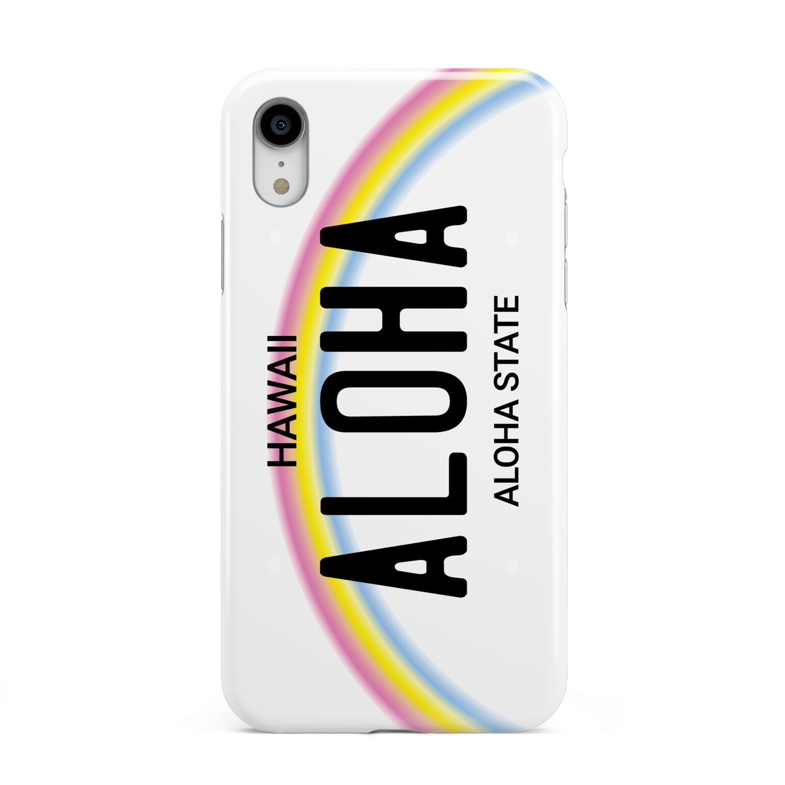 Custom Hawaii License Plate Apple iPhone XR White 3D Tough Case