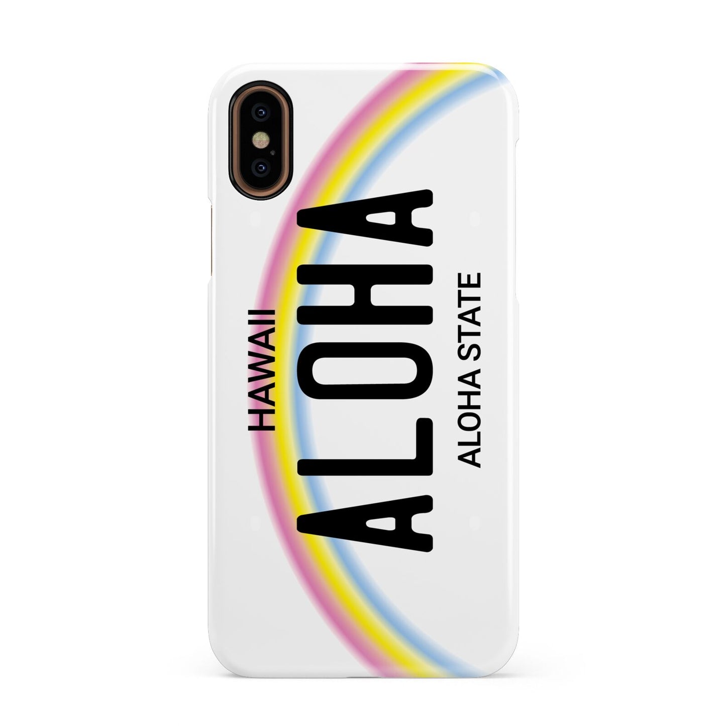 Custom Hawaii License Plate Apple iPhone XS 3D Snap Case