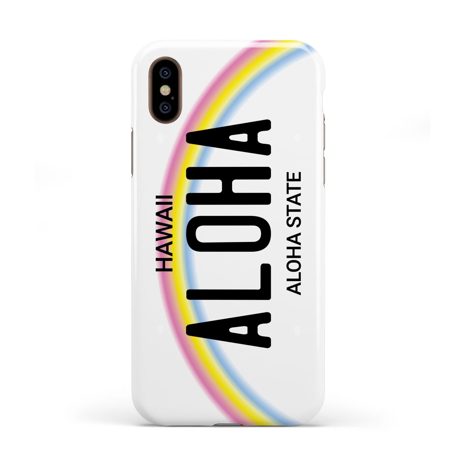 Custom Hawaii License Plate Apple iPhone XS 3D Tough