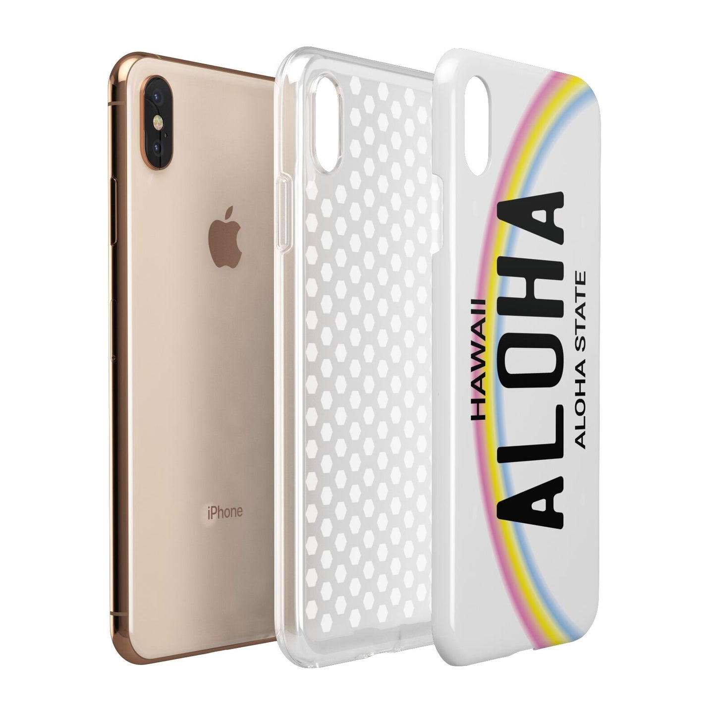 Custom Hawaii License Plate Apple iPhone Xs Max 3D Tough Case Expanded View