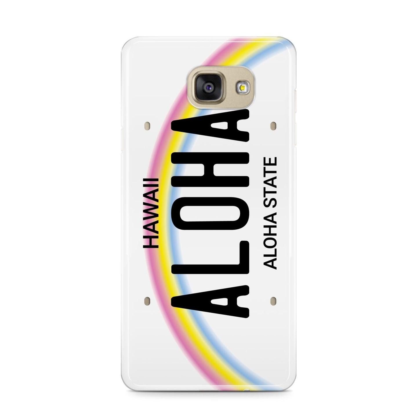 Custom Hawaii License Plate Samsung Galaxy A9 2016 Case on gold phone