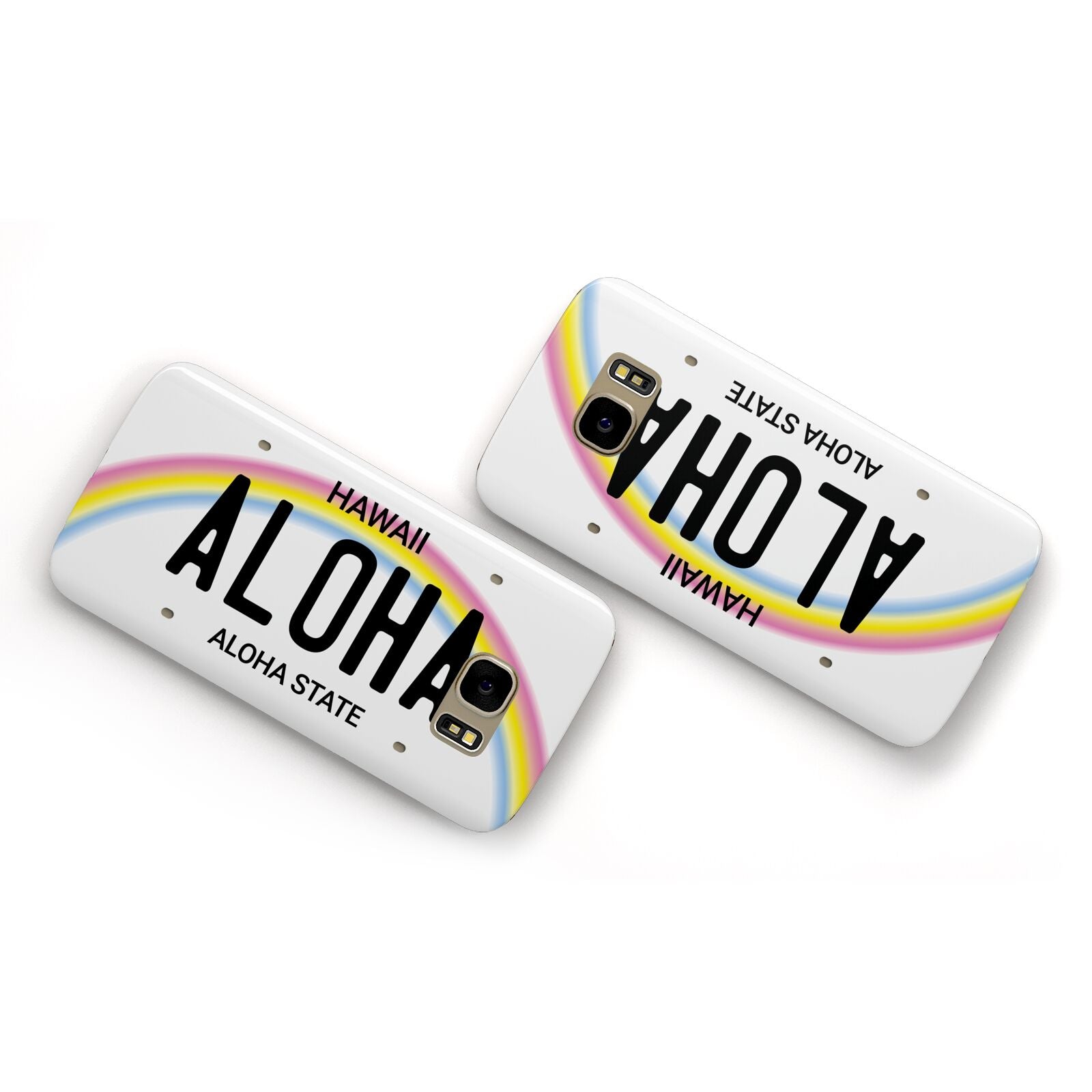 Custom Hawaii License Plate Samsung Galaxy Case Flat Overview