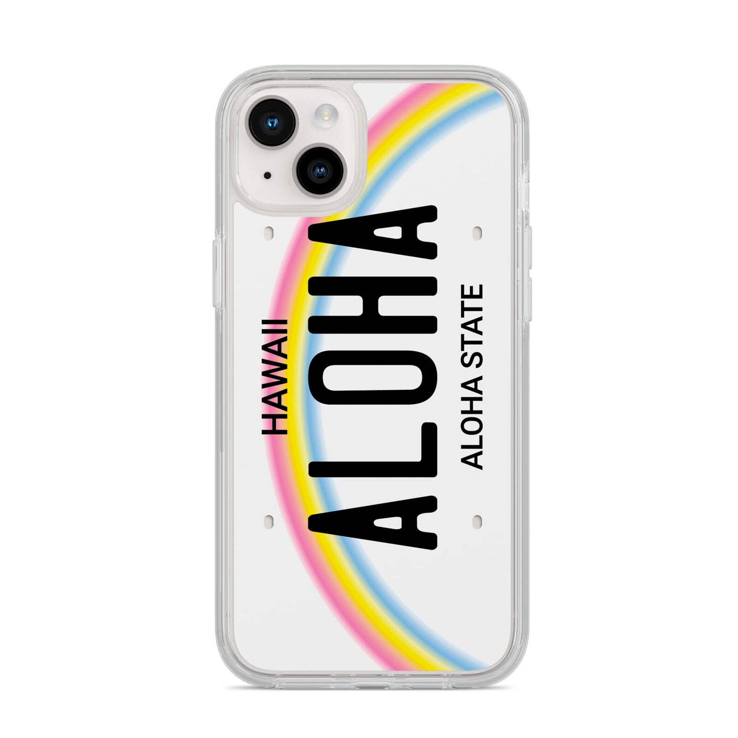 Custom Hawaii License Plate iPhone 14 Plus Clear Tough Case Starlight