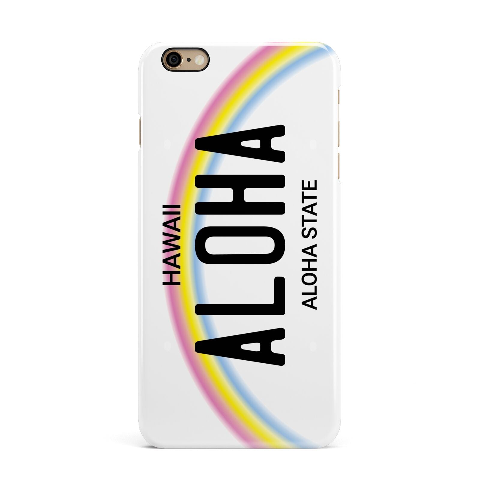 Custom Hawaii License Plate iPhone 6 Plus 3D Snap Case on Gold Phone