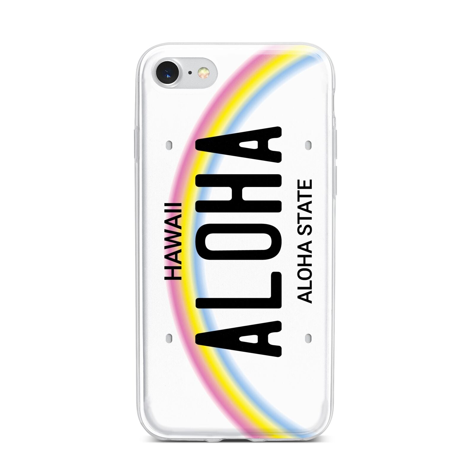 Custom Hawaii License Plate iPhone 7 Bumper Case on Silver iPhone