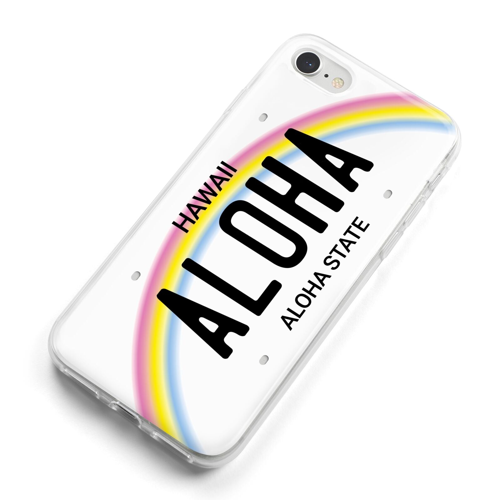 Custom Hawaii License Plate iPhone 8 Bumper Case on Silver iPhone Alternative Image