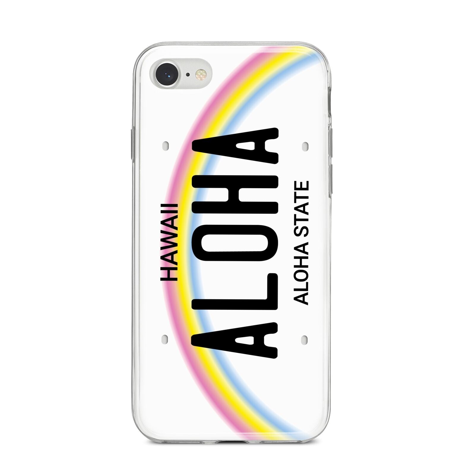 Custom Hawaii License Plate iPhone 8 Bumper Case on Silver iPhone