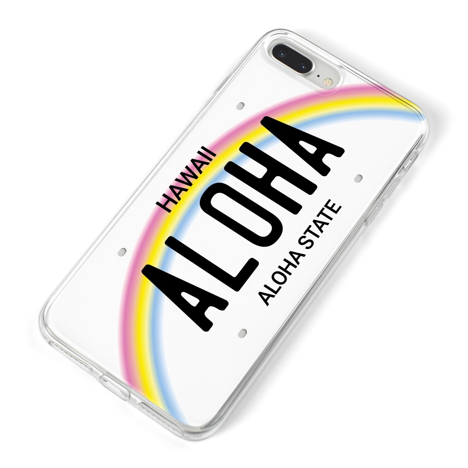 Custom Hawaii License Plate iPhone 8 Plus Bumper Case on Silver iPhone Alternative Image