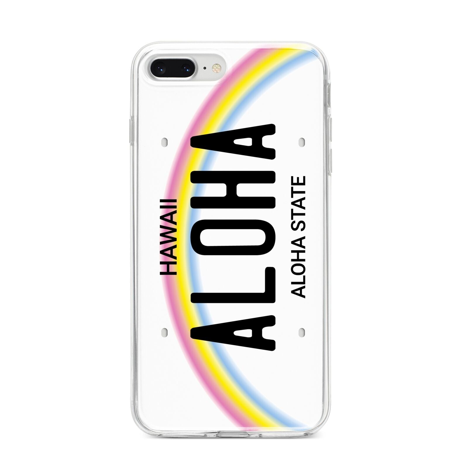 Custom Hawaii License Plate iPhone 8 Plus Bumper Case on Silver iPhone