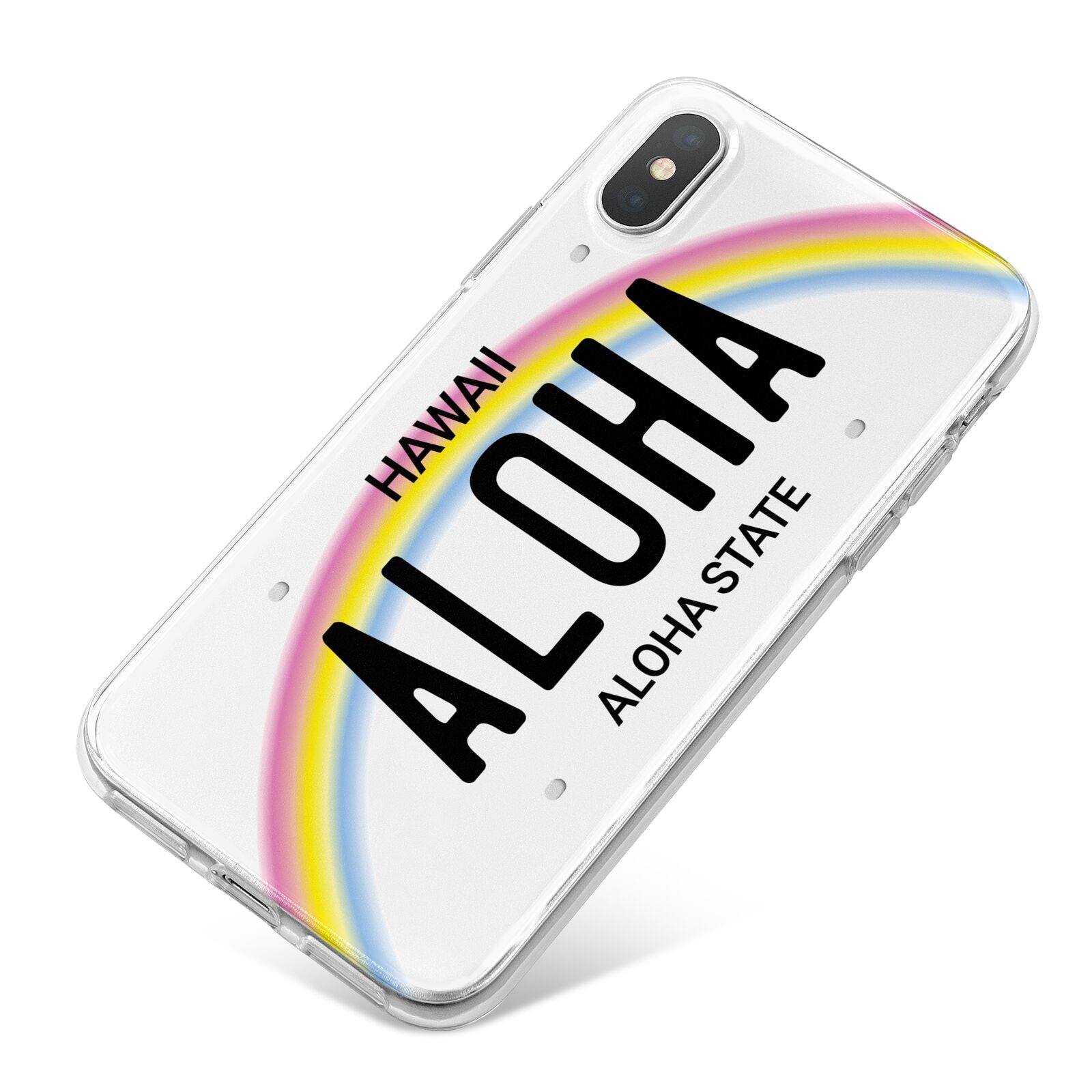 Custom Hawaii License Plate iPhone X Bumper Case on Silver iPhone