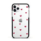 Custom Hearts Name Apple iPhone 11 Pro in Silver with Black Impact Case