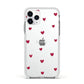 Custom Hearts Name Apple iPhone 11 Pro in Silver with White Impact Case