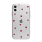 Custom Hearts Name Apple iPhone 11 in White with Bumper Case