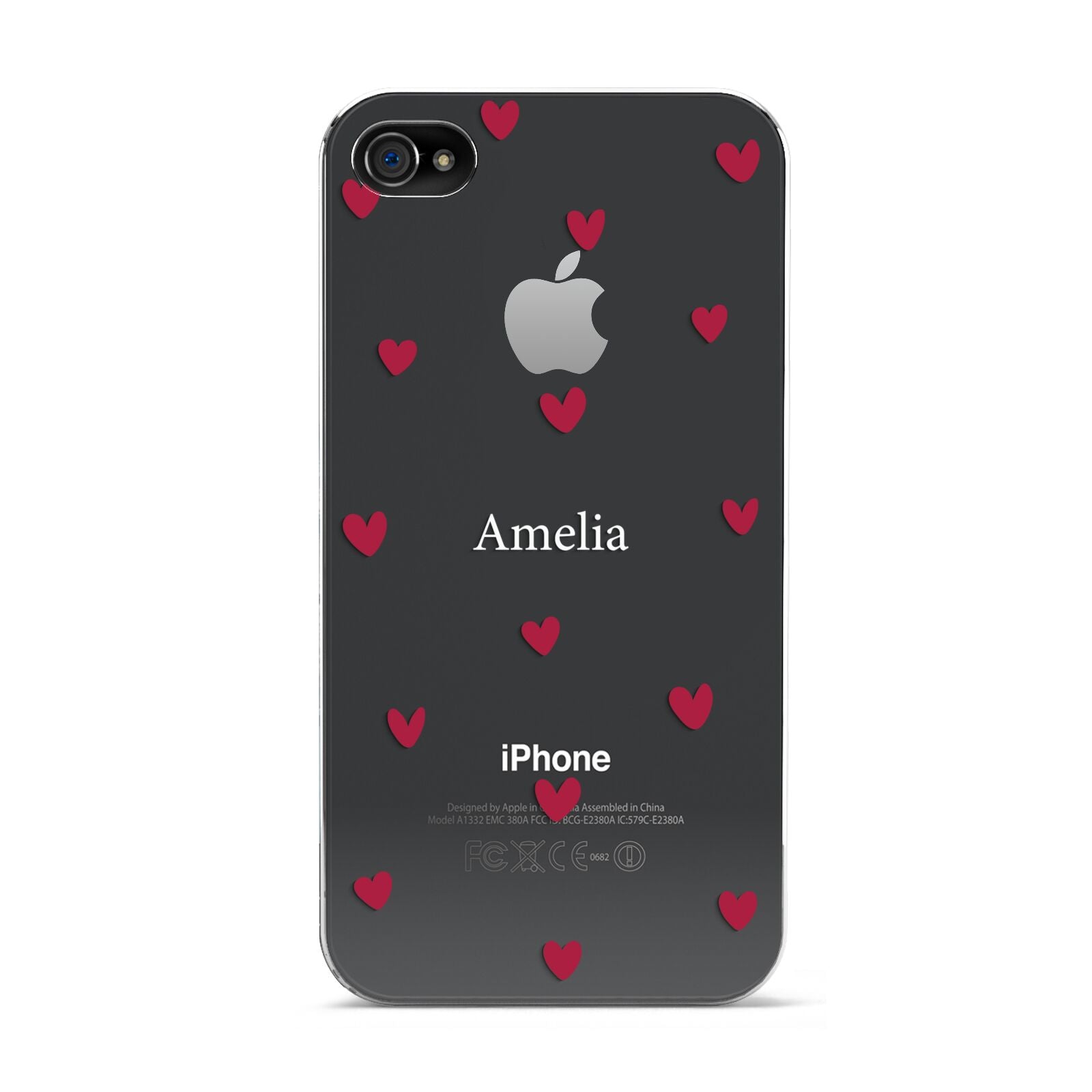 Custom Hearts Name Apple iPhone 4s Case