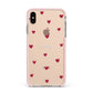 Custom Hearts Name Apple iPhone Xs Max Impact Case Pink Edge on Gold Phone