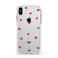 Custom Hearts Name Apple iPhone Xs Max Impact Case White Edge on Silver Phone