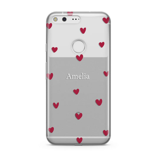 Custom Hearts Name Google Pixel Case