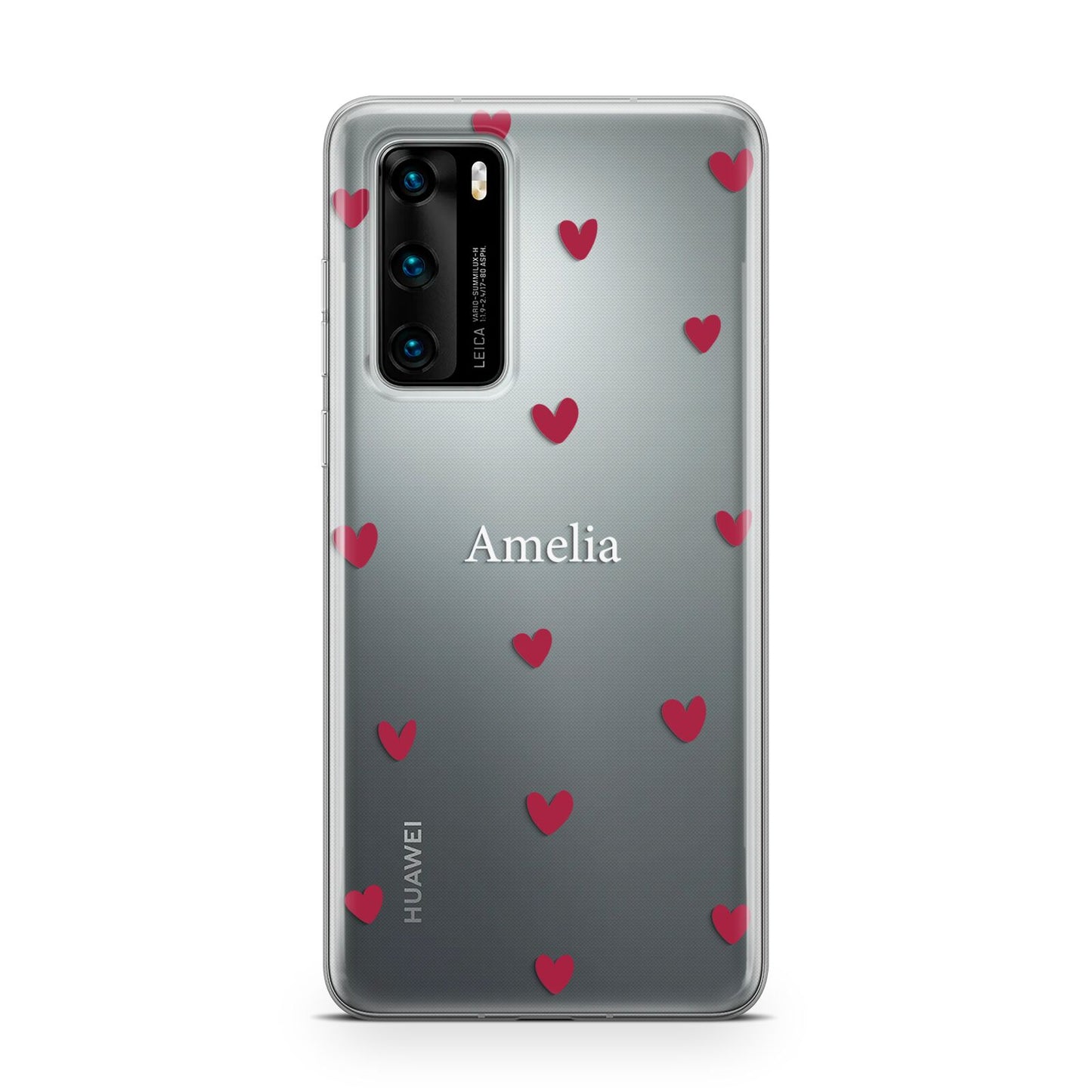 Custom Hearts Name Huawei P40 Phone Case