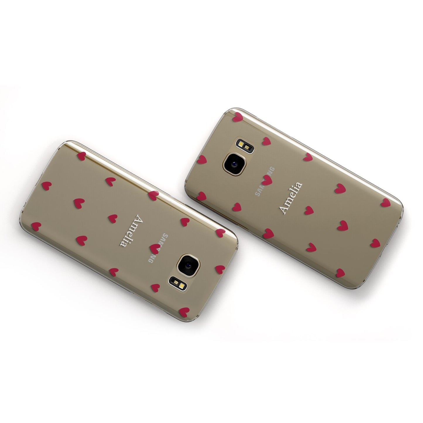 Custom Hearts Name Samsung Galaxy Case Flat Overview