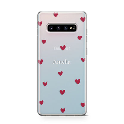 Custom Hearts Name Samsung Galaxy S10 Case