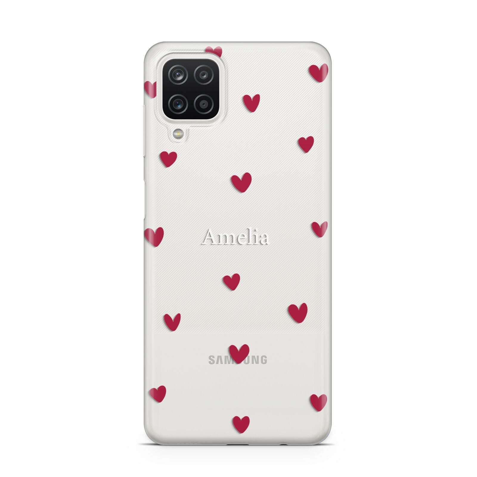 Custom Hearts Name Samsung M12 Case