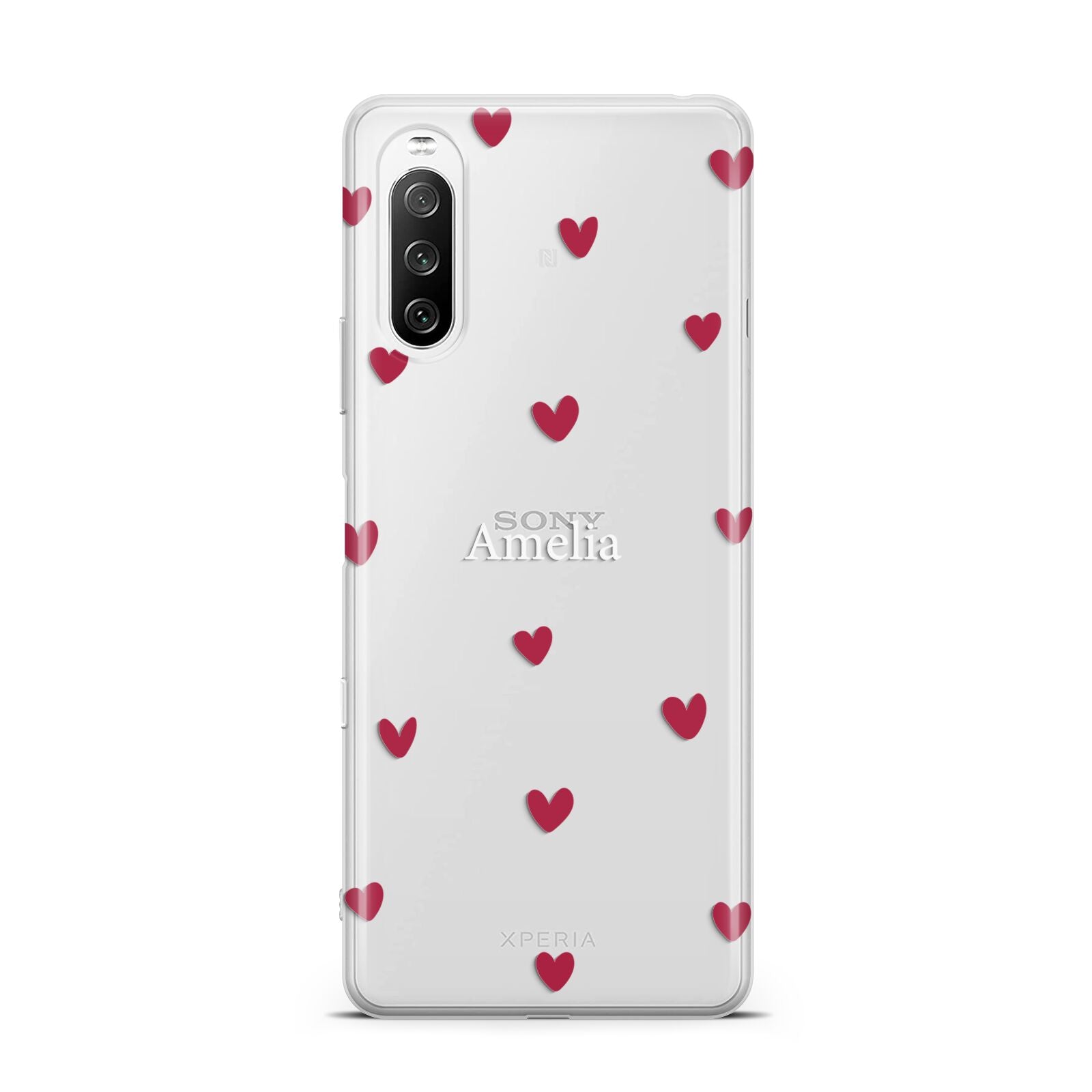 Custom Hearts Name Sony Xperia 10 III Case