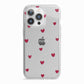Custom Hearts Name iPhone 13 Pro TPU Impact Case with White Edges
