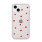 Custom Hearts Name iPhone 14 Clear Tough Case Starlight