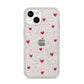 Custom Hearts Name iPhone 14 Glitter Tough Case Starlight
