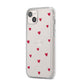 Custom Hearts Name iPhone 14 Plus Clear Tough Case Starlight Angled Image