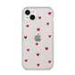 Custom Hearts Name iPhone 14 Plus Clear Tough Case Starlight
