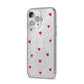 Custom Hearts Name iPhone 14 Pro Max Glitter Tough Case Silver Angled Image