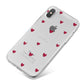Custom Hearts Name iPhone X Bumper Case on Silver iPhone